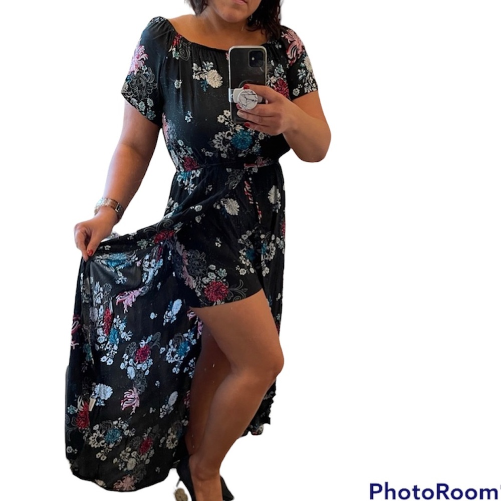 🐼 Dress shorts romper size med floral